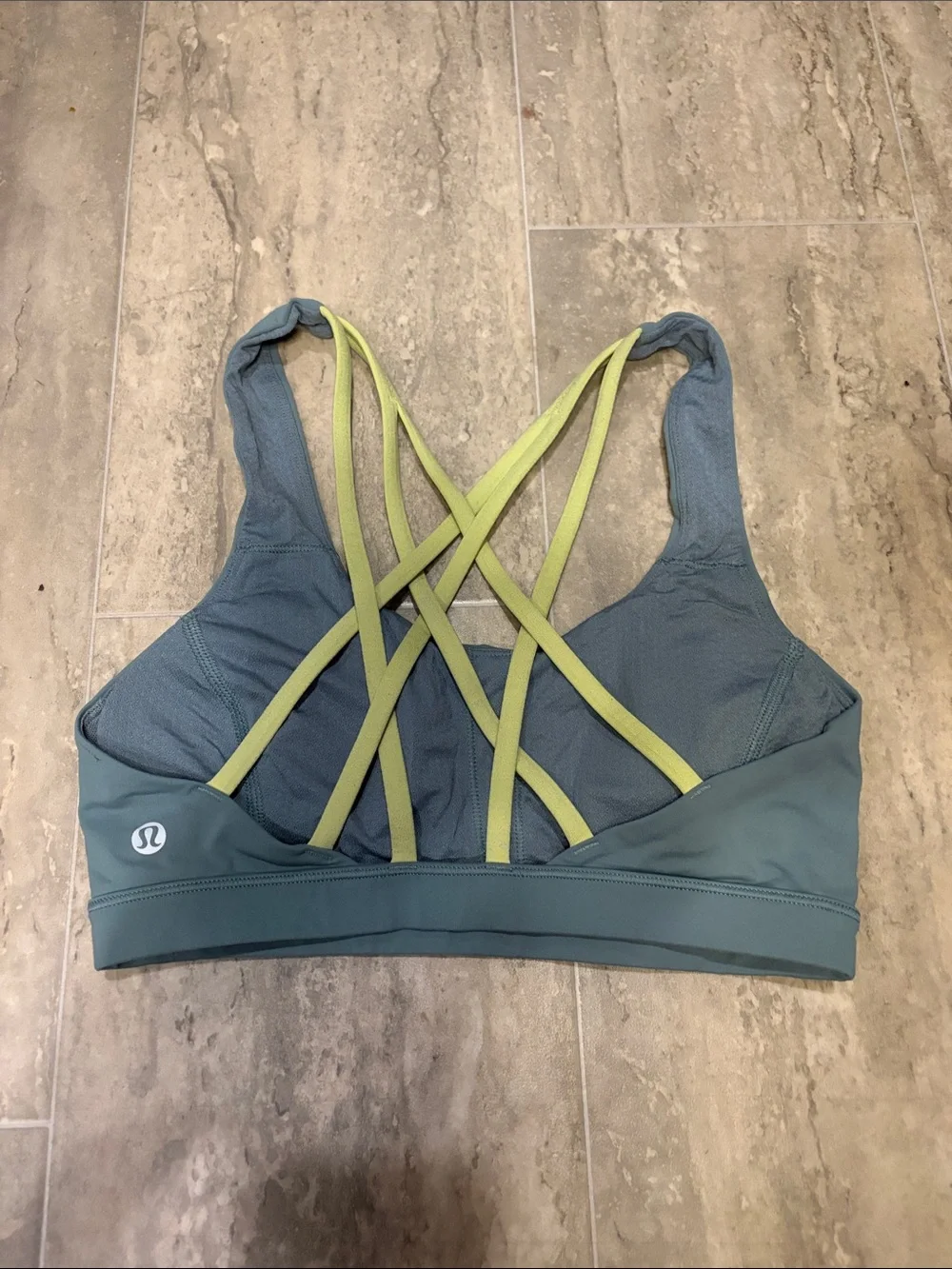 Luluemon dusty blue sports bra